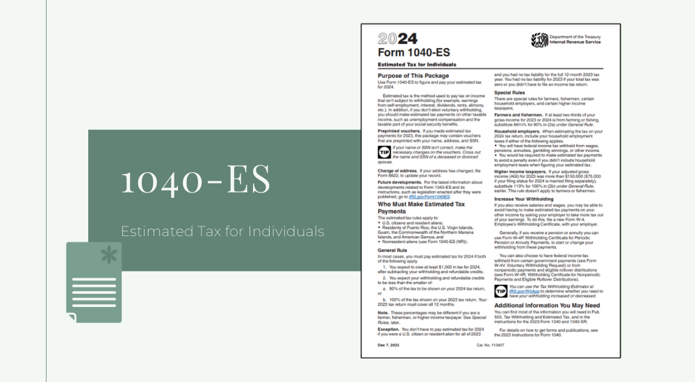 Form 1040ES > 2024 IRS 1040ES Printable Form, Instructions to File